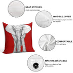 Crimson Elephant Soft Shrink-Resistant Throw Pillow