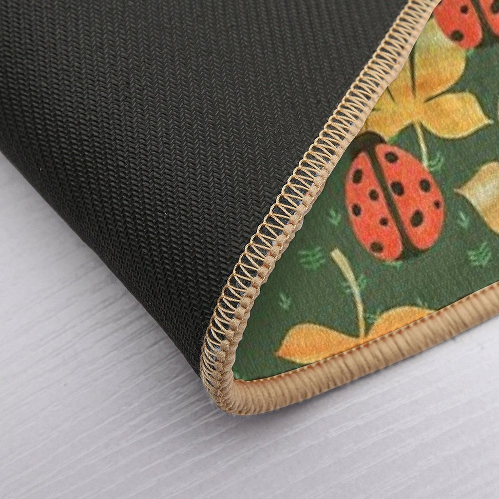Botanical Background with Ladybugs  Multi-Purpose Bath Mat