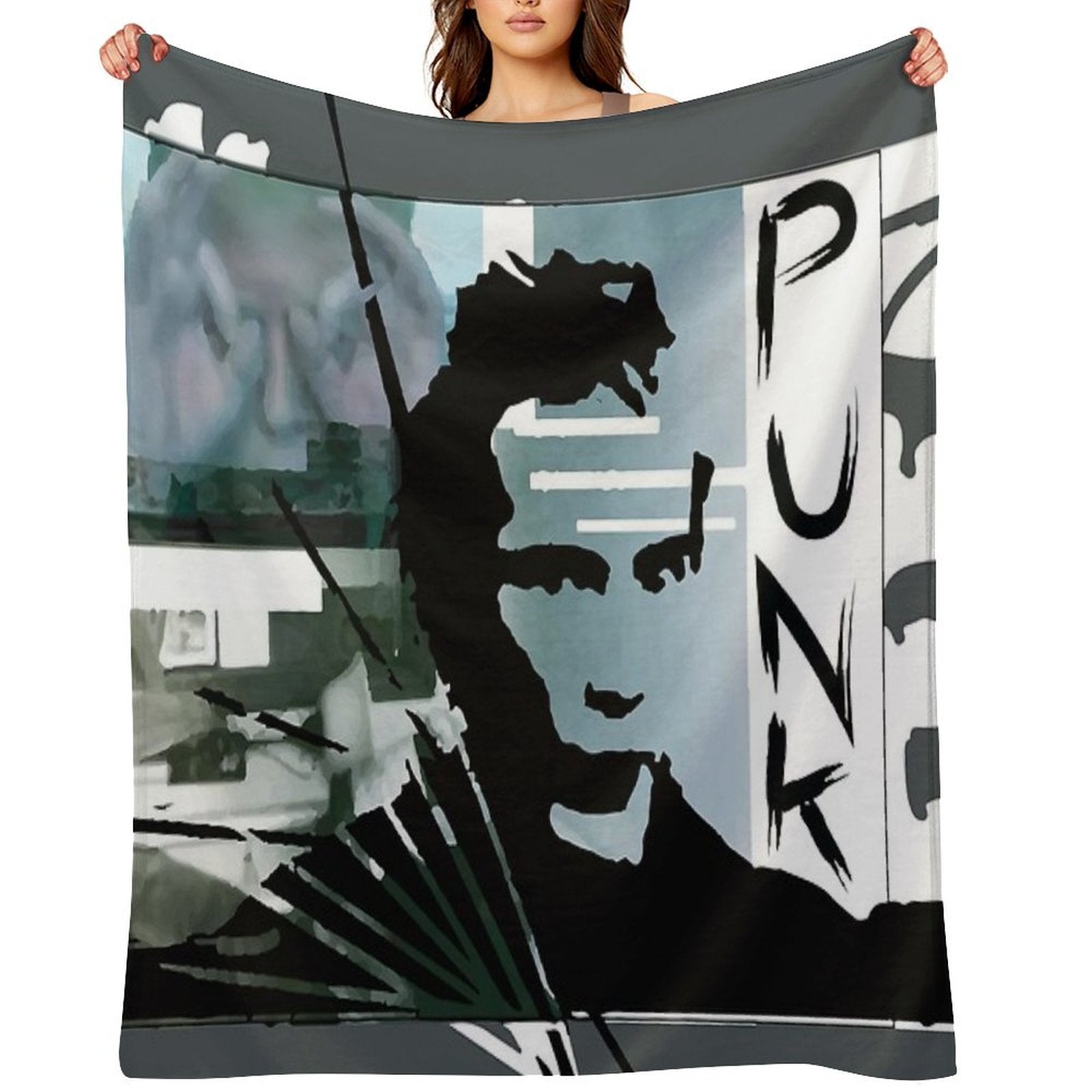 Punk Machine-washable Throw Blanket