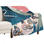 Cycling Race Vintage Art Eco-conscious Throw Blanket