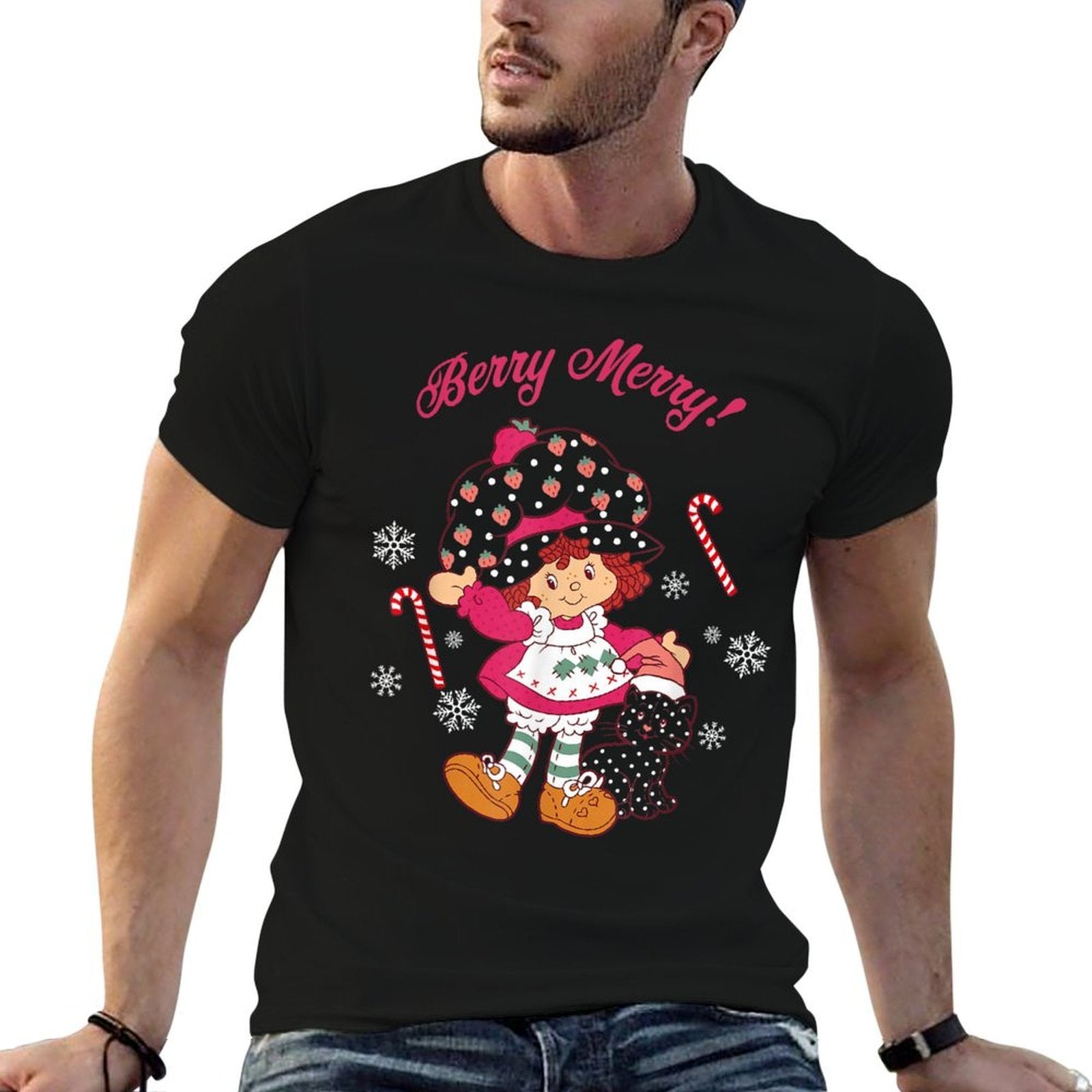 Strawberry Shortcake Christmas Berry Merry!  Graphic-printed T-Shirt