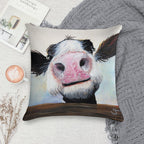 NOSEY COW 'HEY! HOW'S IT GOIN'' BY SHIRLEY MACARTHUR Soft Ultra-Soft Texture Throw Pillow