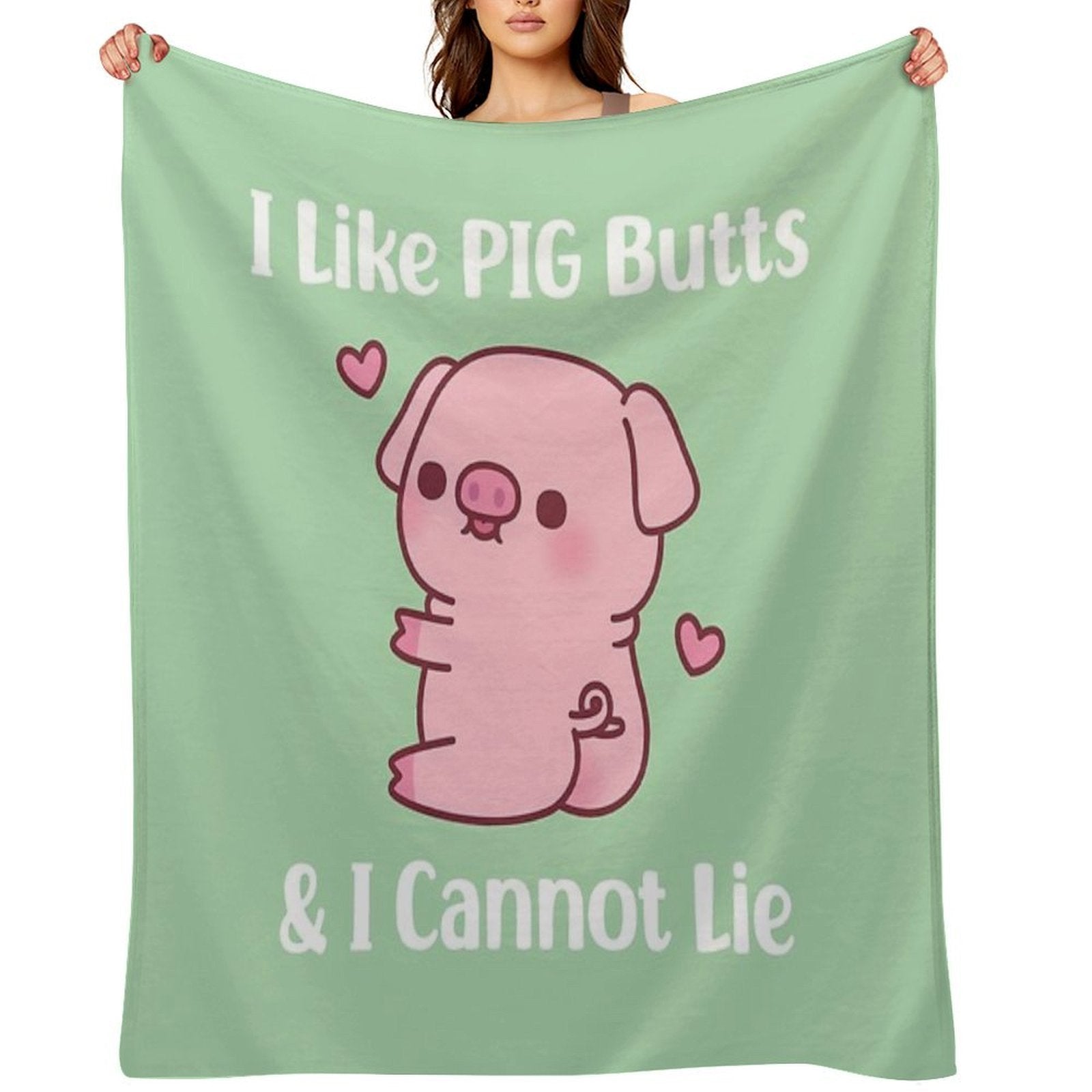 Cute Piggy I Like Pig Butts And I Cannot Lie Eco-conscious Throw Blanket