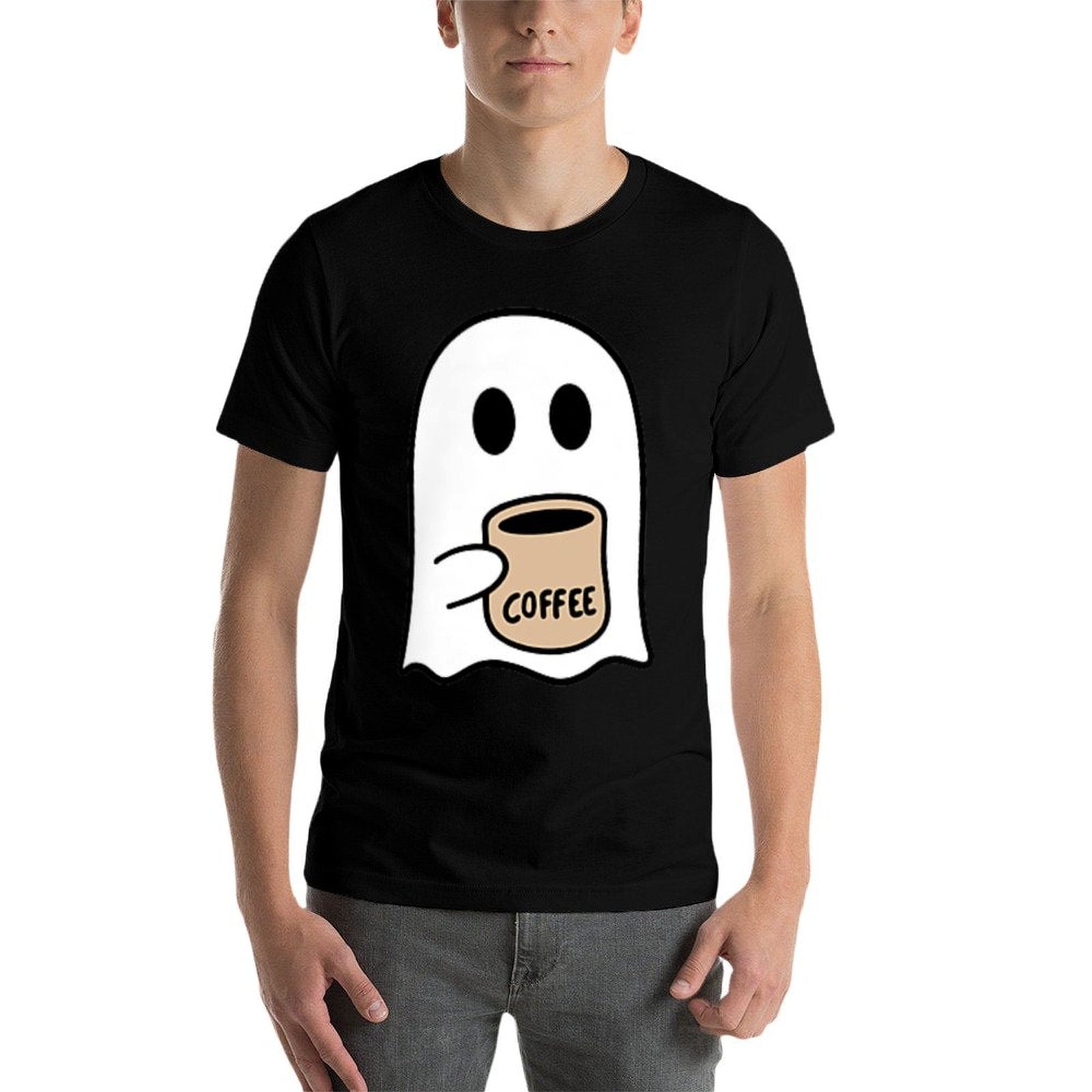 Ghost Drinking Coffee Funny Halloween Costume Coffee Lover  Vintage-inspired T-Shirt