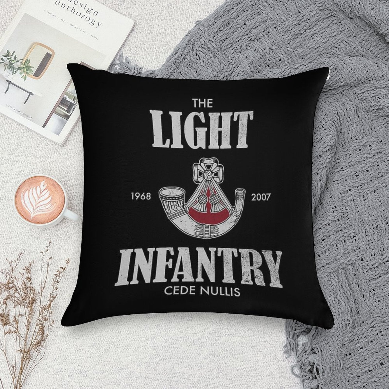 The Light Infantry (distressed) Soft Anti-Pilling Throw Pillow