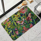 Three Pink Birds  Easy Maintenance Bath Mat