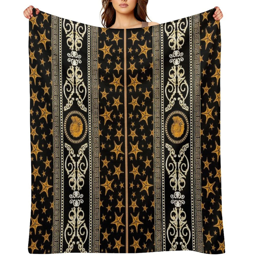 Luxury Baroque, Chain, Seashell And Starfish Print Travel-friendly Throw Blanket