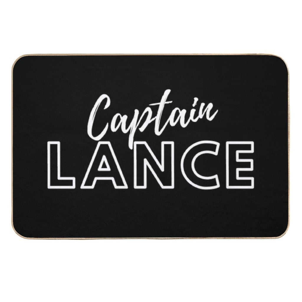 Captain Lance White Typography - Legends of Tomorrow  Repositionable Bath Mat