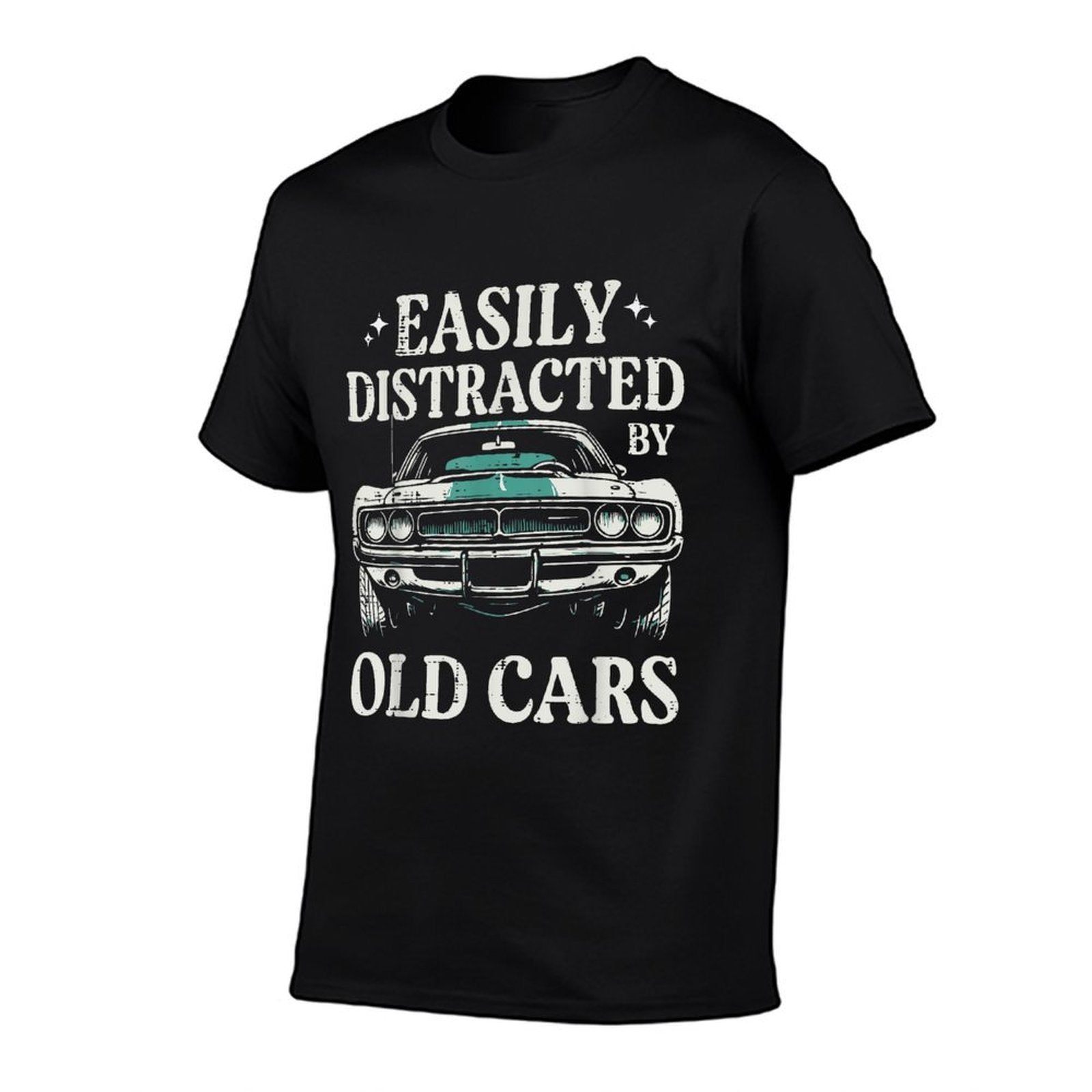 Racing Easily Distracted Old Cars Car Race Men Women Kids  Fade-proof Color T-Shirt