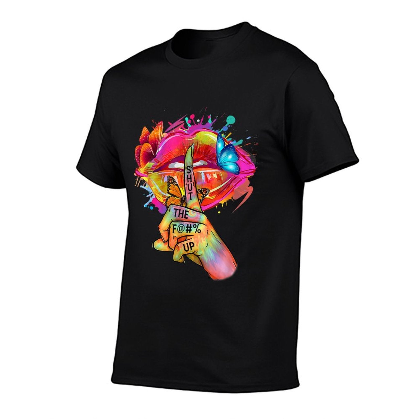 Shut The F--k Up Hippie Tie Dye Trippy Colours Sexy Lip  Affordable Price T-Shirt