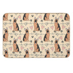 LOVE German Shepherd - Red And Black 2  Dirt-Trapping Bath Mat