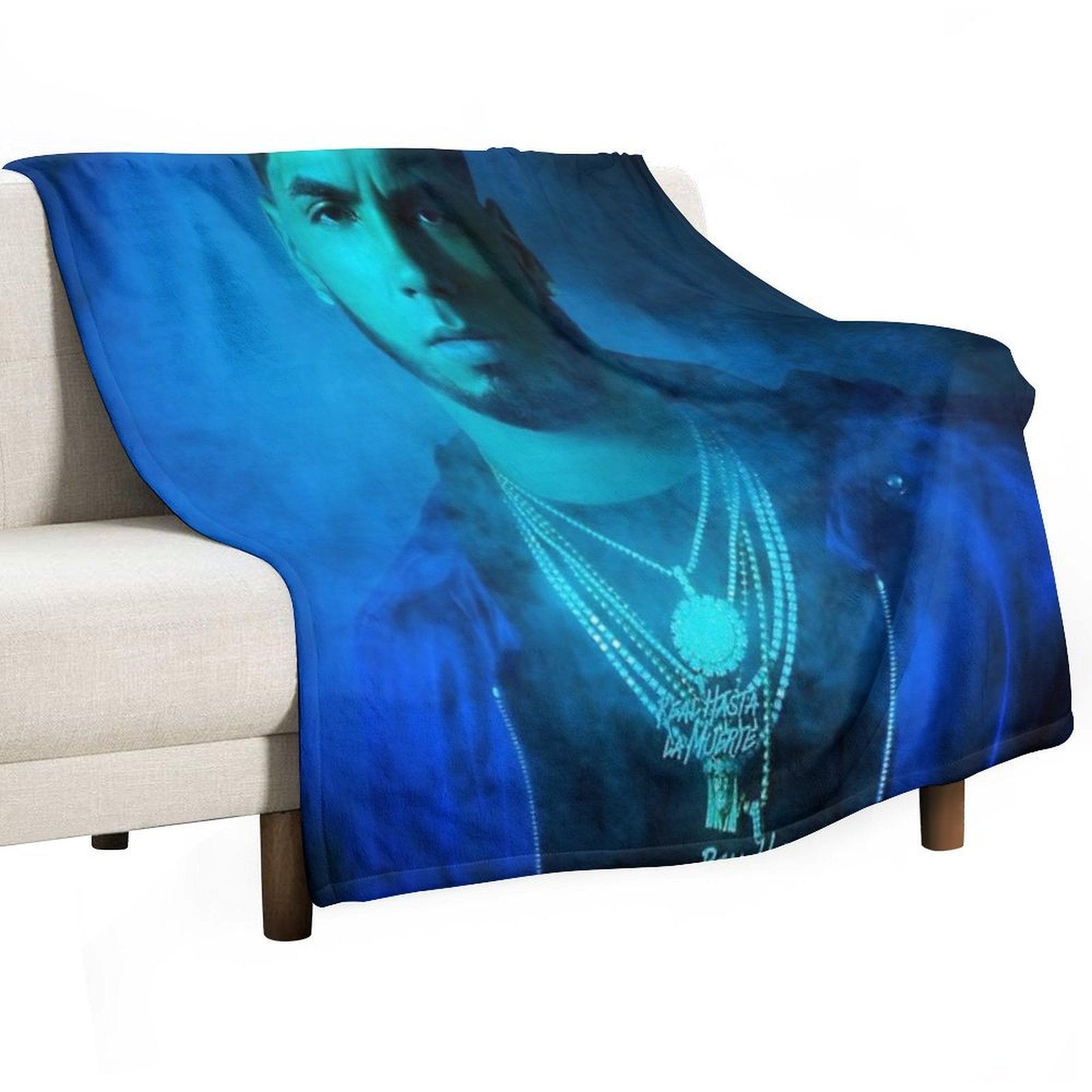 Real Hasta La Muerte Album Cover Anuel AA Sustainable Throw Blanket