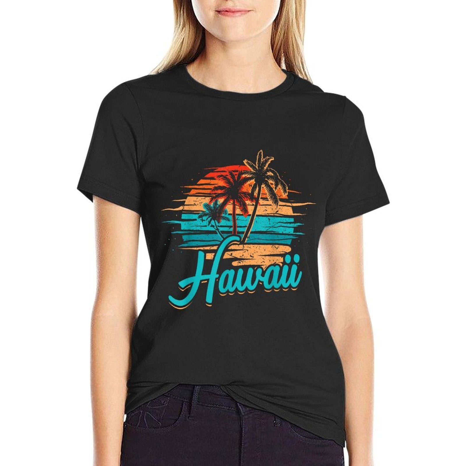 Hawaiian Island Tropical Hawaii Design Vacation Souvenir  Polyester Blend T-Shirt
