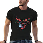 Very Merry SLP Reindeer Christmas Speech Therapist Xmas  Vintage-inspired T-Shirt