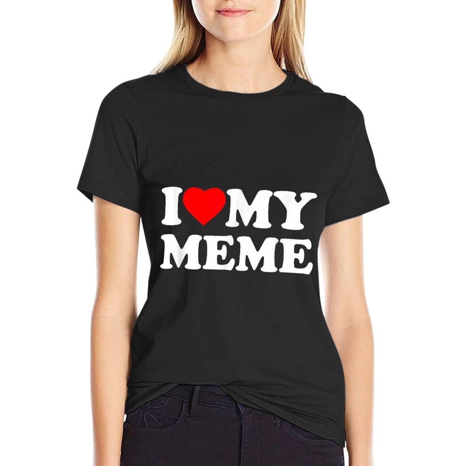 I Love My Meme I Heart Family Grandma  Graphic-printed T-Shirt
