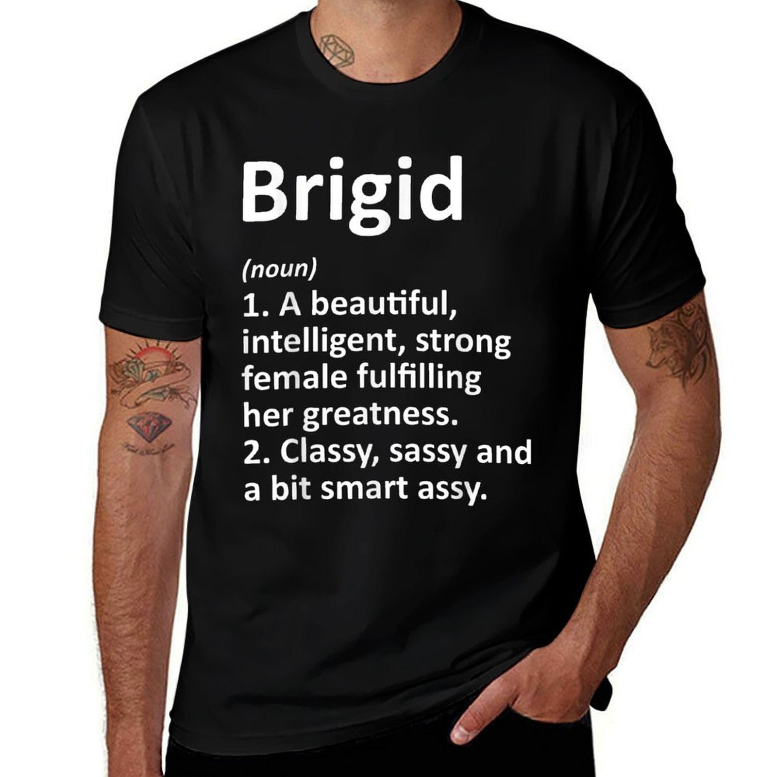 BRIGID Definition Personalized Name Funny Christmas Gift  Oversized Silhouette T-Shirt