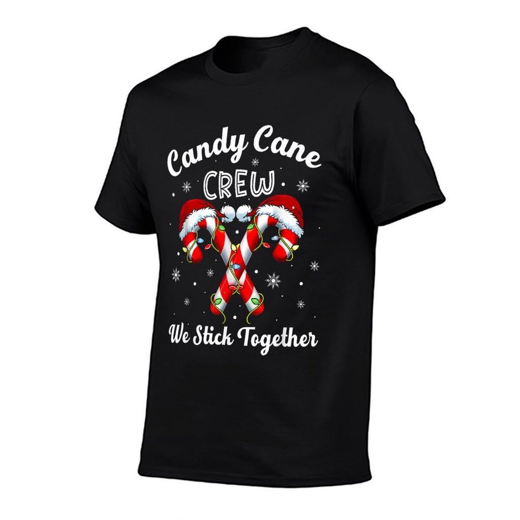 Christmas Candy Cane Heart Holiday Family Matching Pajama  Stretchy T-Shirt