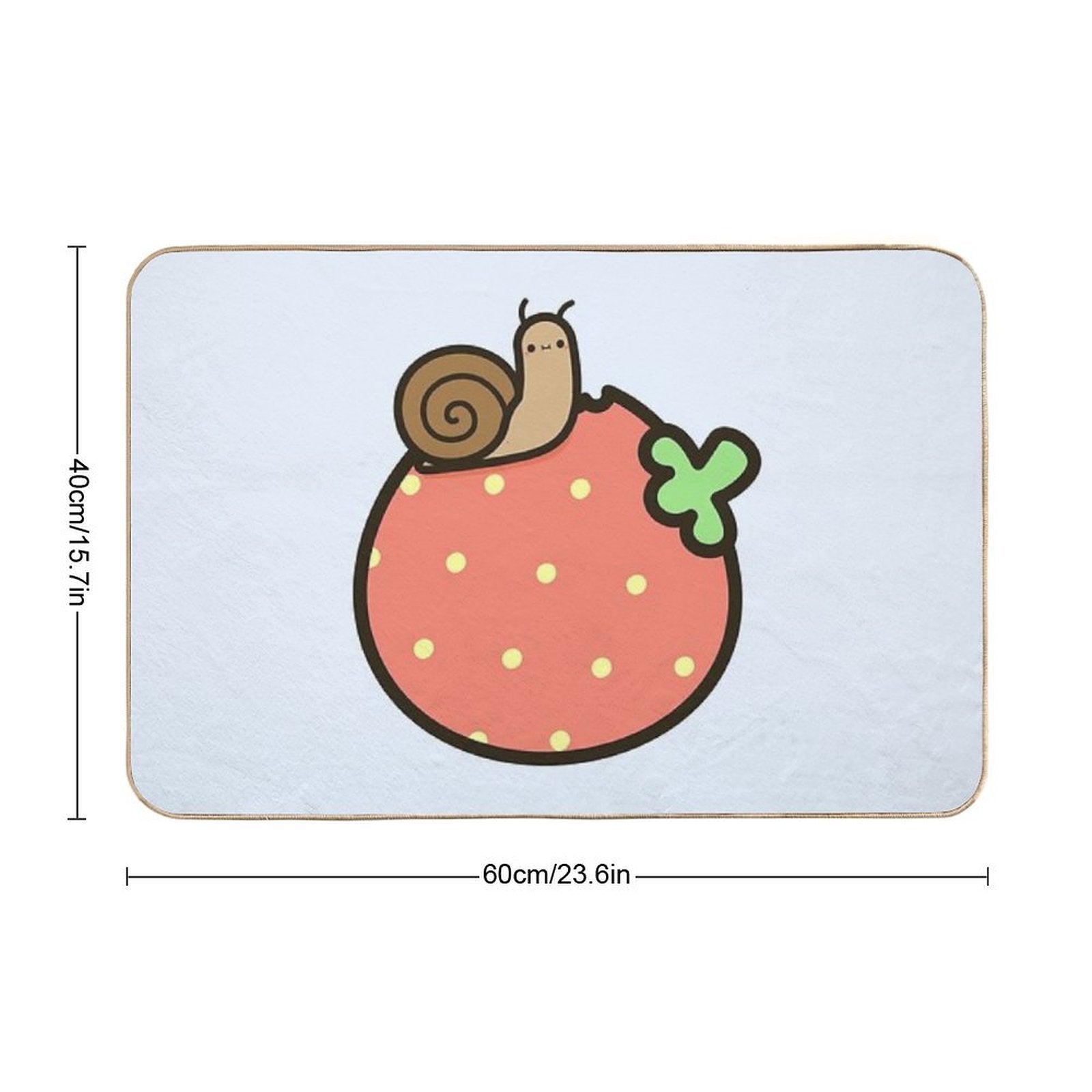 Cute Snail on Strawberry  Non-Slip Bath Mat