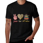 Peace Love Slot Machine, Lucky Las Vegas Casino Game  Summer-ready Fabric T-Shirt