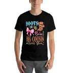 Boots Or Bows Gender Reveal Decorations Big Cousin Loves You  Stretchy T-Shirt