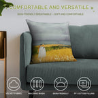 There's A Ghost in The Wheat Field Again... Soft Luxury Feel Throw Pillow