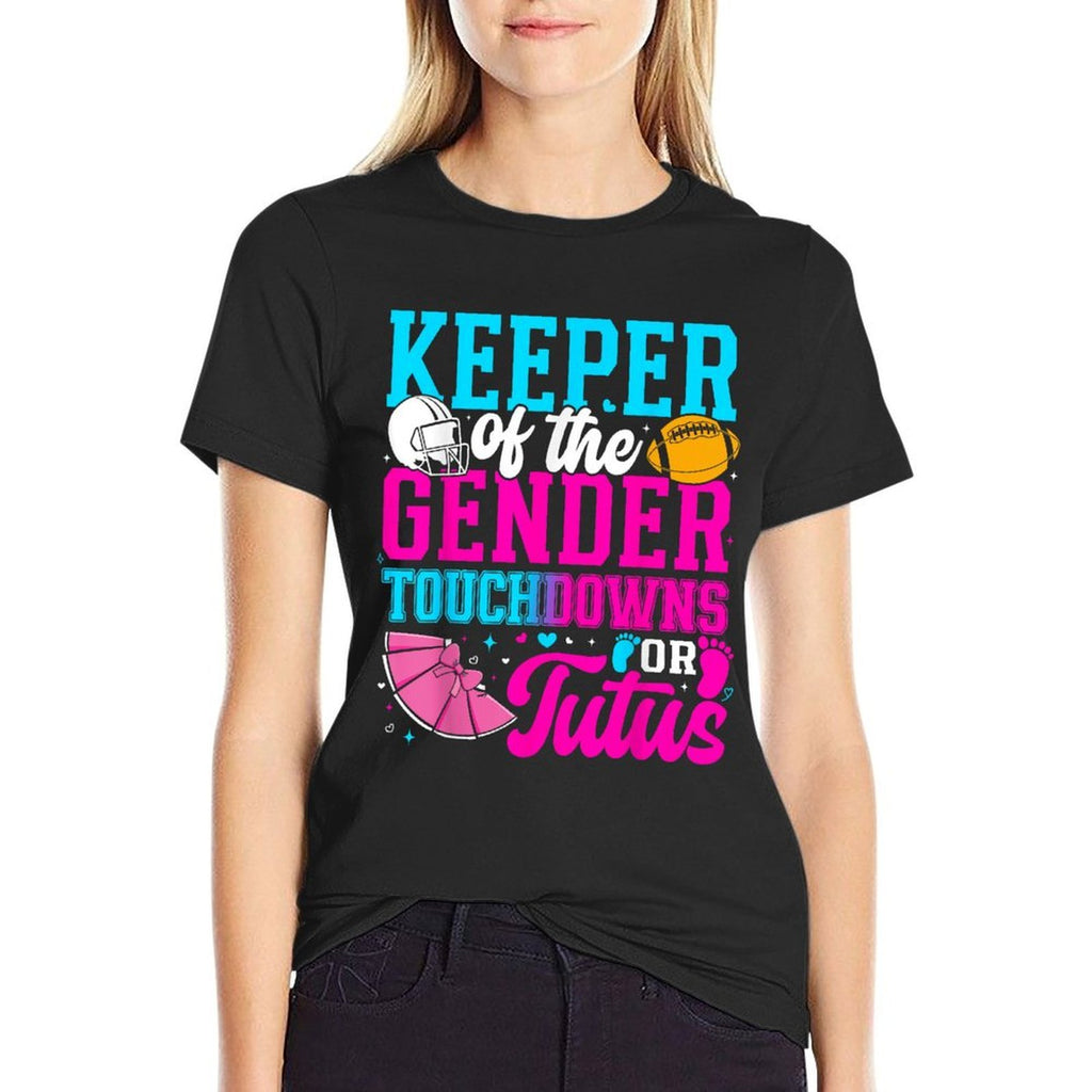 Touchdown Or Tutus Funny Keeper of Gender Baby Reveal Party  Relaxed-fit T-Shirt