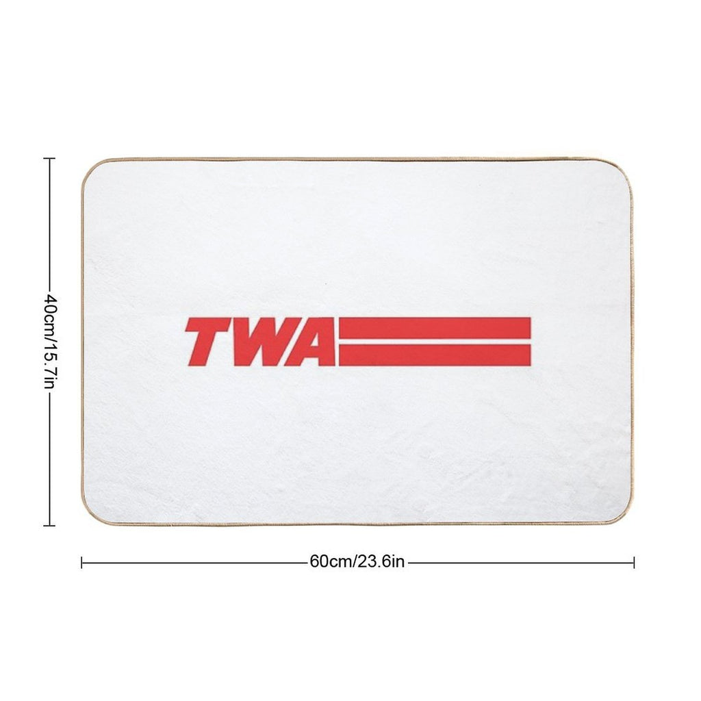 TWA Airlines - Vintage Logo  Fade-Resistant Bath Mat