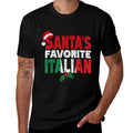 Santas Favorite Italian Christmas  Rolled Sleeves T-Shirt