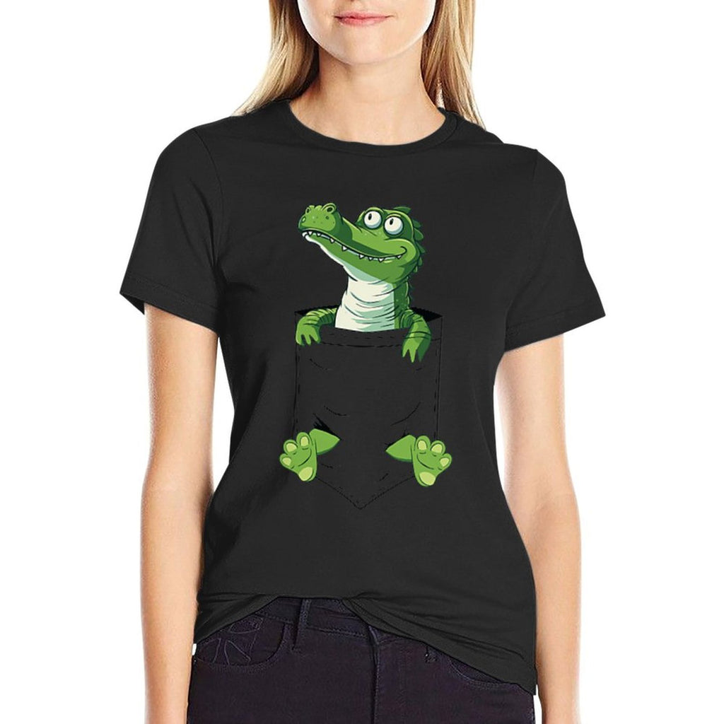 Funny Alligator Lover Pet Cute Florida Alligator in A Pocket  Durable T-Shirt