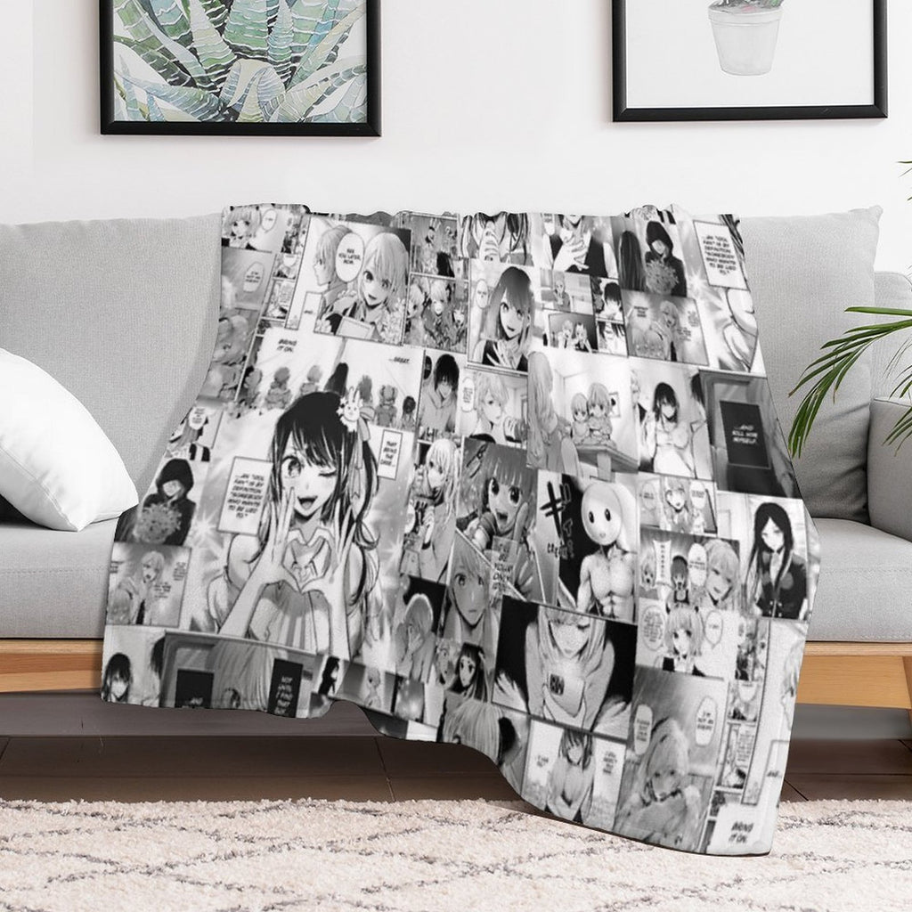 Idol Manga Collage Machine-washable Throw Blanket