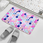 Cute Pastle Hexagon Pattern  Easy Maintenance Bath Mat