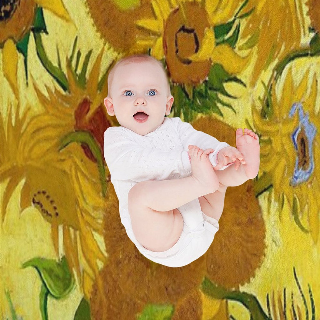 1889-Vincent Van Gogh-Sunflowers-73x95 Anti-pilling Throw Blanket