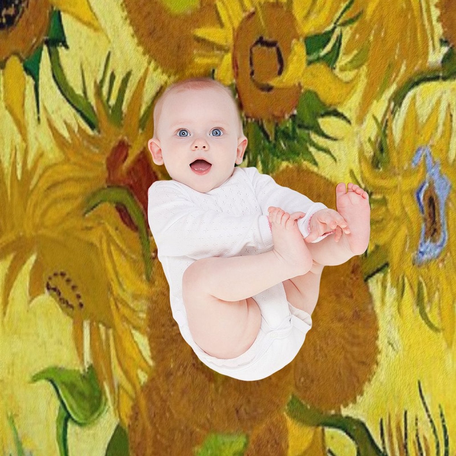 1889-Vincent Van Gogh-Sunflowers-73x95 Anti-pilling Throw Blanket