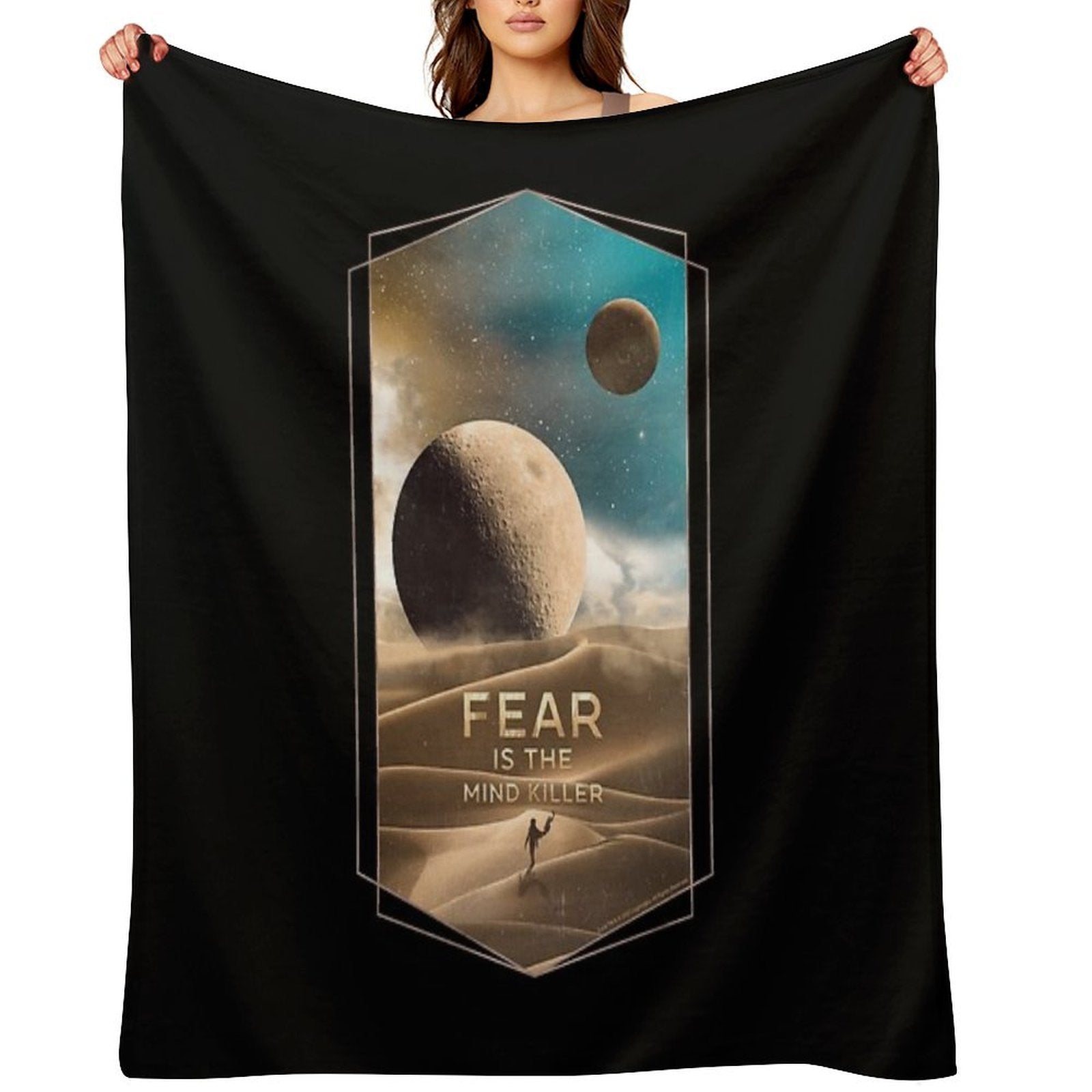 Dune Moons, Muad’Dib on Arrakis Durable Throw Blanket