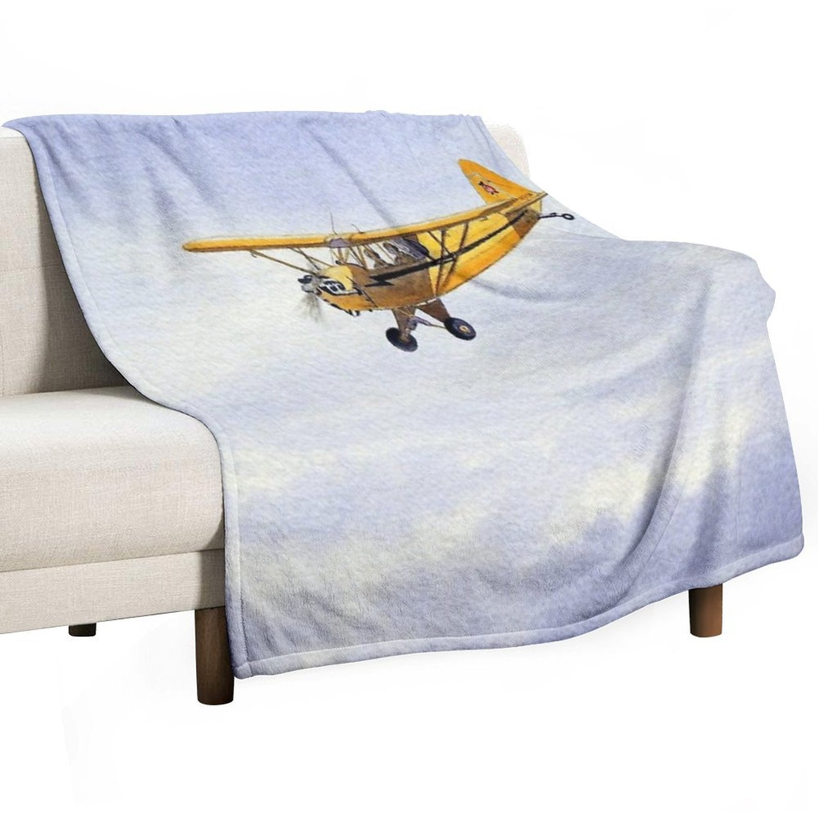 Piper J-3 Cub Wrinkle-free Throw Blanket
