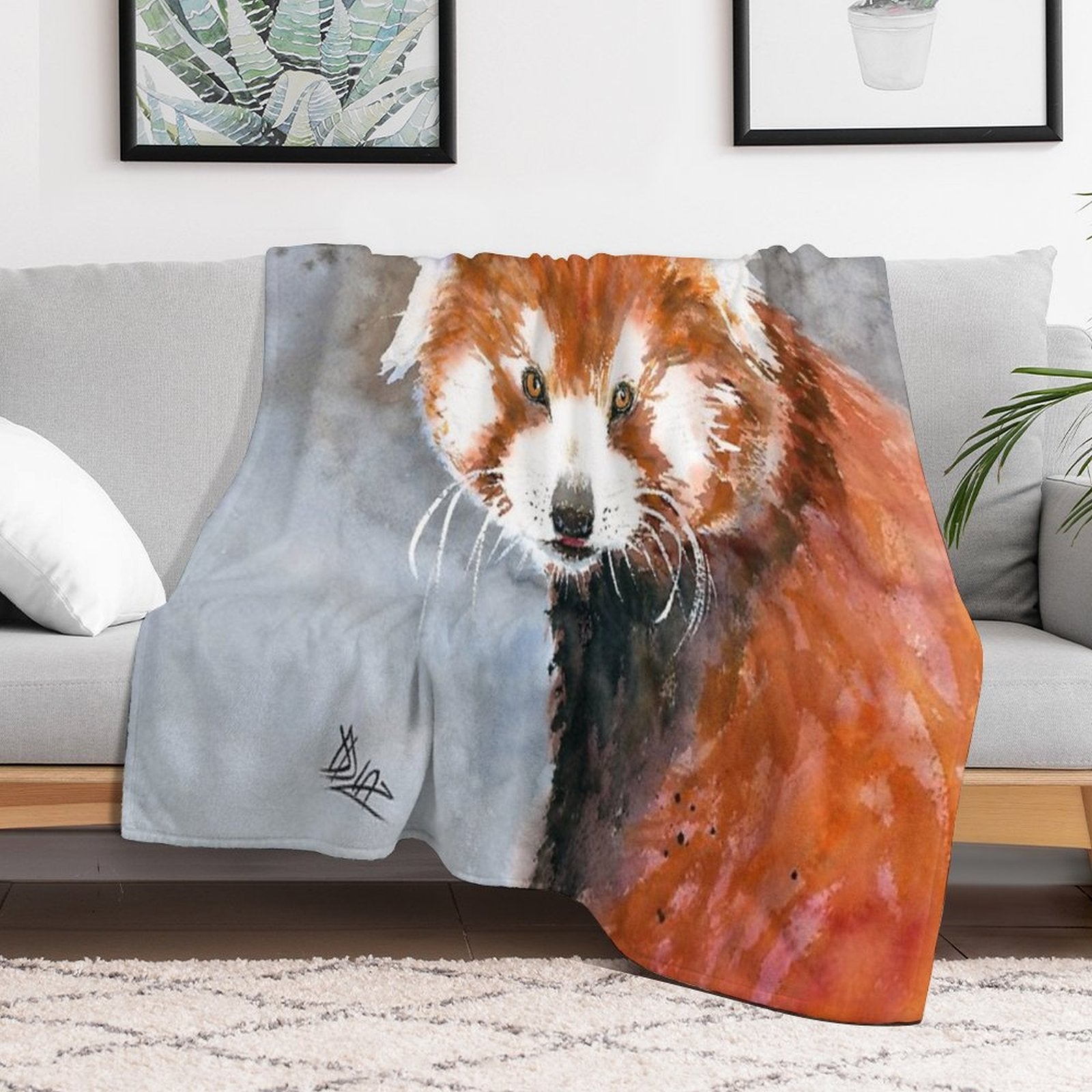 Red Panda Shrink-resistant Throw Blanket