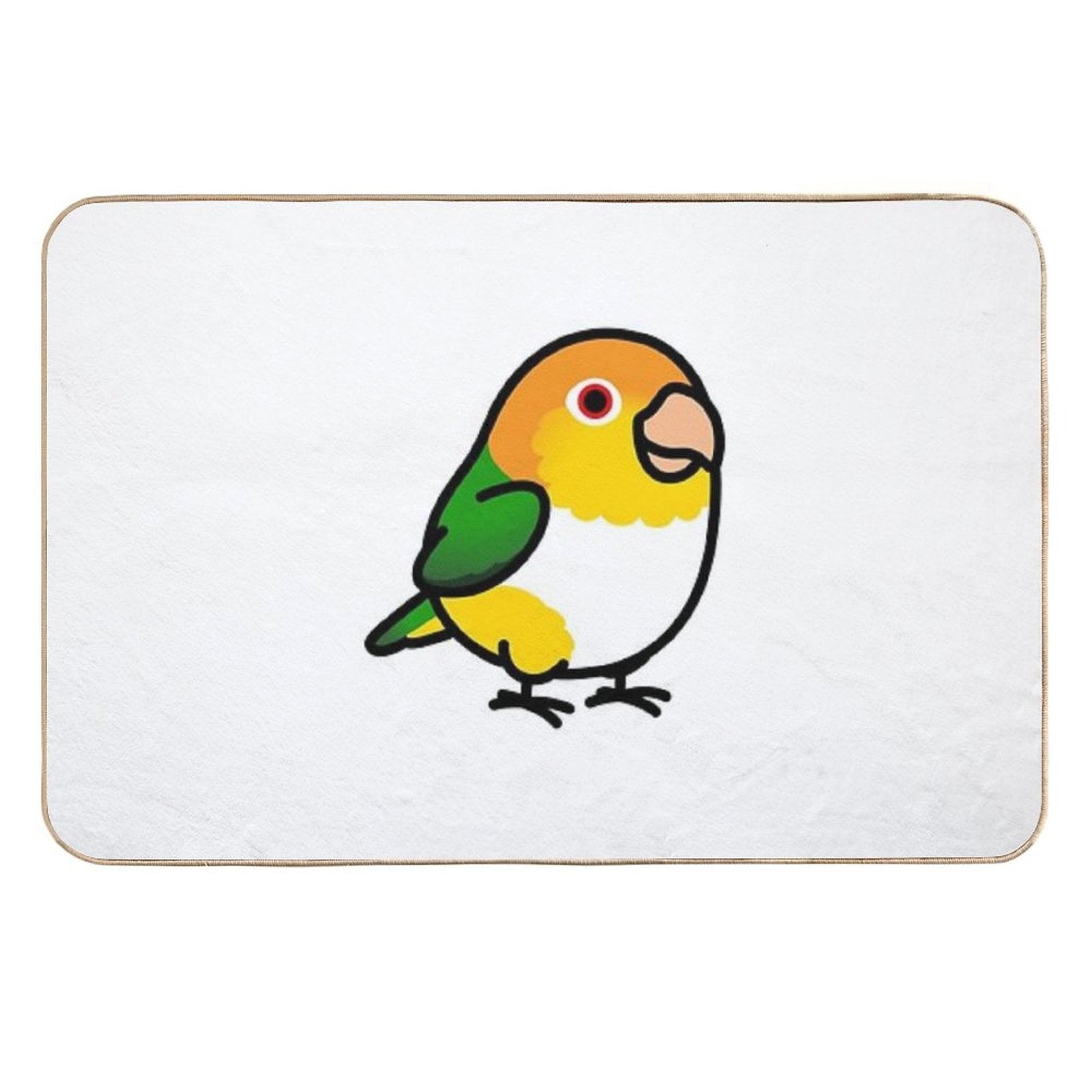 Chubby White Bellied Caique  Eco-Friendly Bath Mat