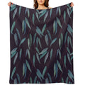 Eucalyptus Leaves Shrink-resistant Throw Blanket