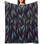 Eucalyptus Leaves Shrink-resistant Throw Blanket