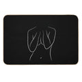 Naked Girl Line Art Drawing - Bashful Brianna  Rapid-Drying Bath Mat