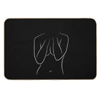 Naked Girl Line Art Drawing - Bashful Brianna  Rapid-Drying Bath Mat