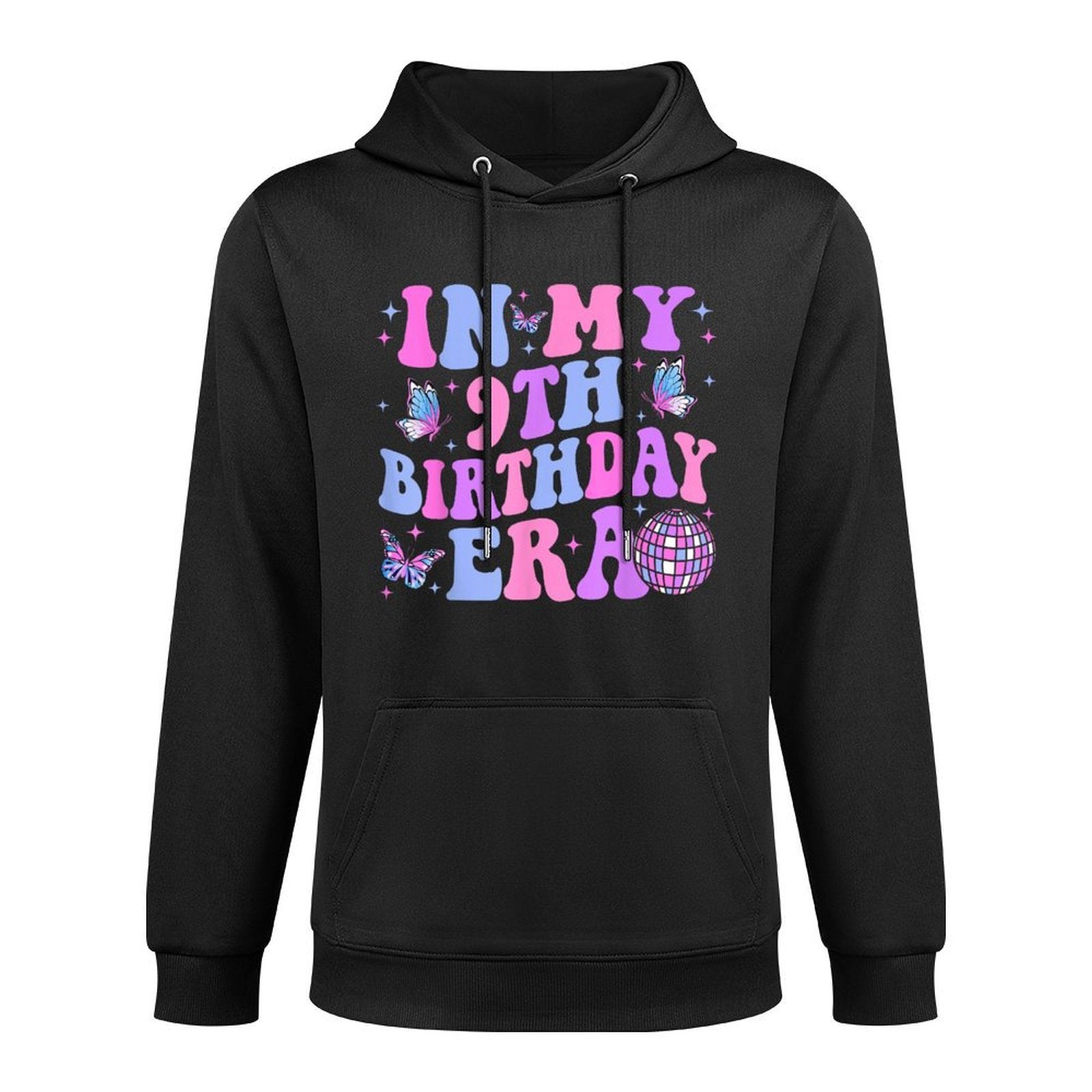 Groovy In My 9th Birthday Era Nine 9 Years Old Birthday Colorfast Hoodie