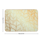 Bohemian Gold Feathers Illustration With White Shimmer  Anti-Trip Bath Mat