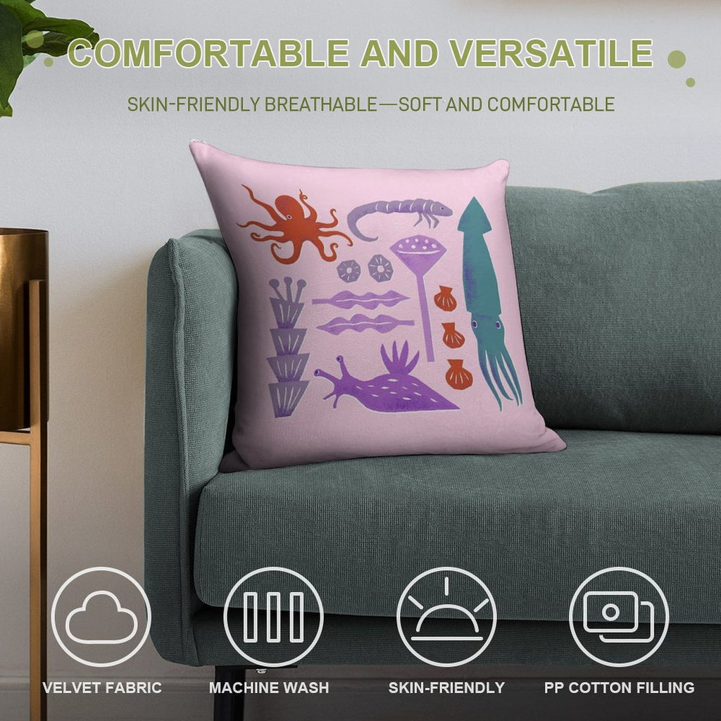 Sea Creatures Soft Style Accent Throw Pillow