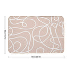 Doodle Line Art Pattern  White on Soft Terracotta  Eco-Friendly Bath Mat