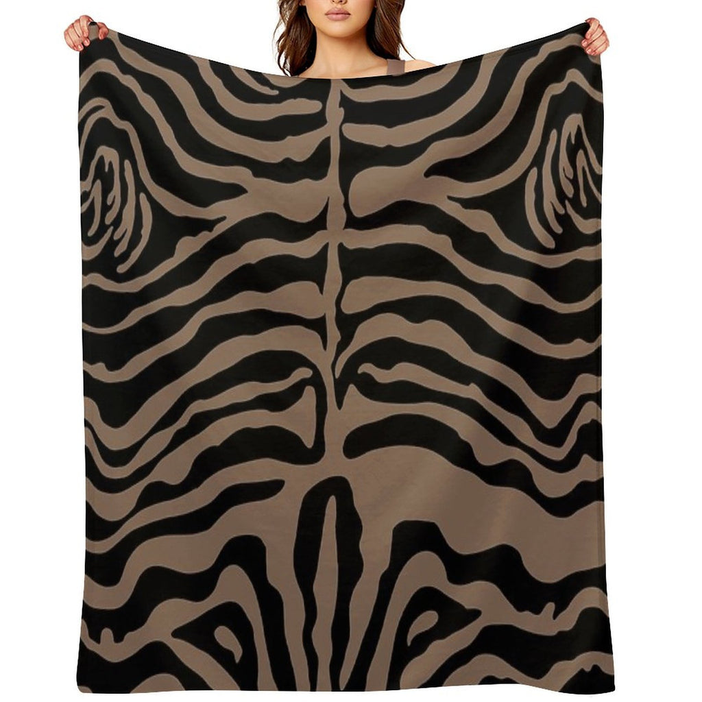 Tiger Pattern in Black And Gold Compact Throw Blanket