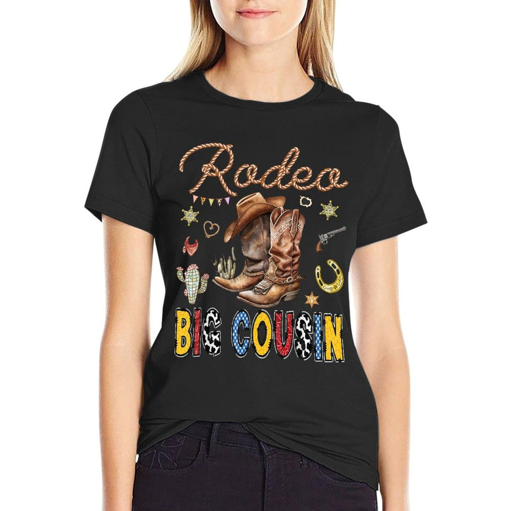 Rodeo Big Cousin Western Cowboy Birthday Matching Family  Oversized Silhouette T-Shirt