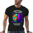 I Wear Purple For My Mom Alzheimers Awareness Mother  Affordable Price T-Shirt