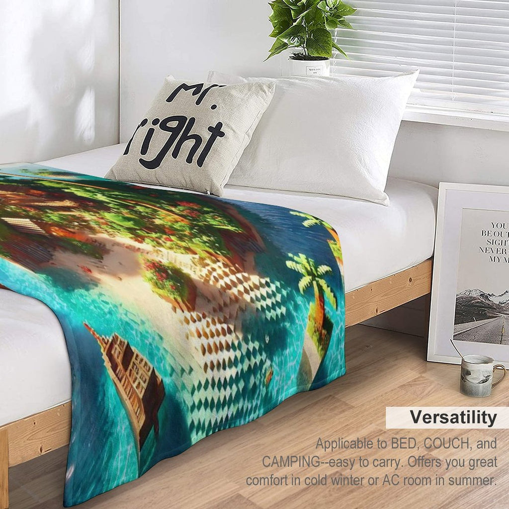 Minecraft Paradise Wrinkle-free Throw Blanket