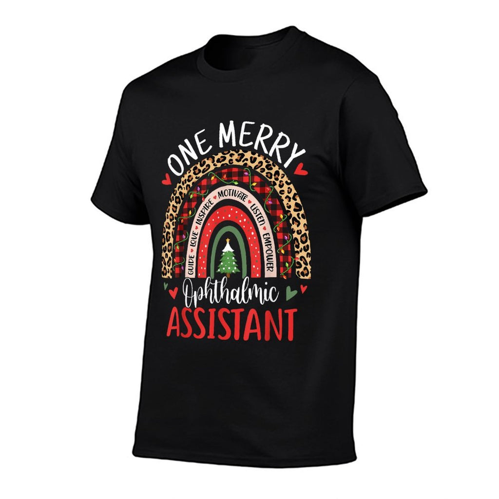 One Merry Ophthalmic Assistant Funny Christmas Ophthalmology  Polyester Blend T-Shirt